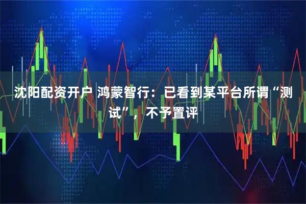 沈阳配资开户 鸿蒙智行：已看到某平台所谓“测试”，不予置评