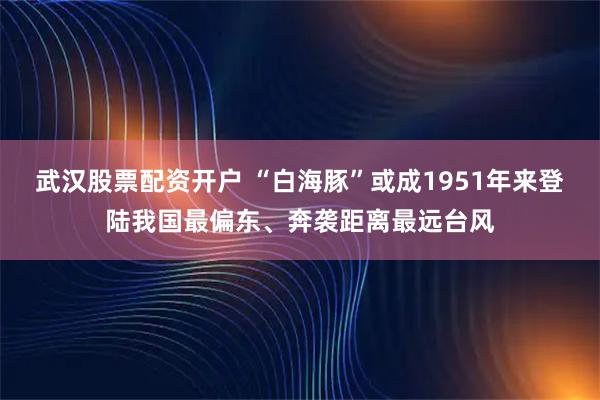 武汉股票配资开户 “白海豚”或成1951年来登陆我国最偏东、奔袭距离最远台风